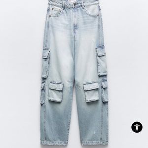 Zara mid rise cargo jeans